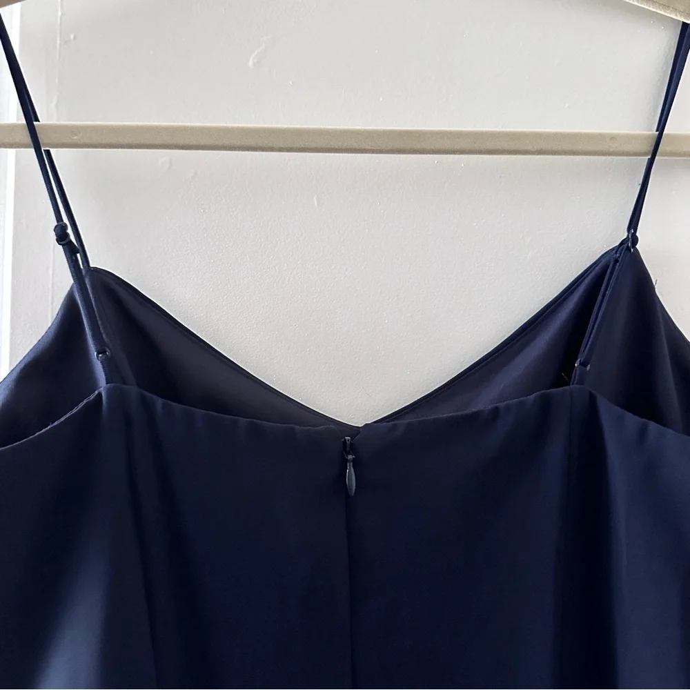 J. Crew Spaghetti Strap Navy Blue Side Split Maxi Dress Women's Size 6 NWT